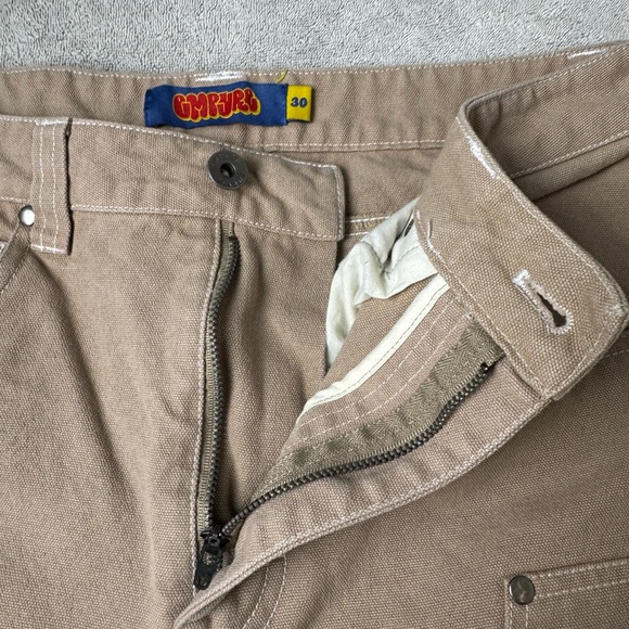 EMPYRE Relax Jeans Men’s Beige 30”x 27” Double Knee Skater Y2K Streetwear - Picture 11 of 11